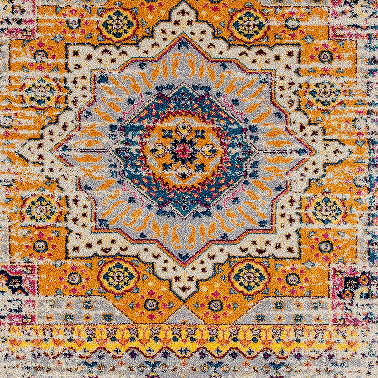 Amer Rugs MAN-33 Manhattan Bohemian Pattern /Orange Runner Rug, 2'6" X 7'6" Area Rug