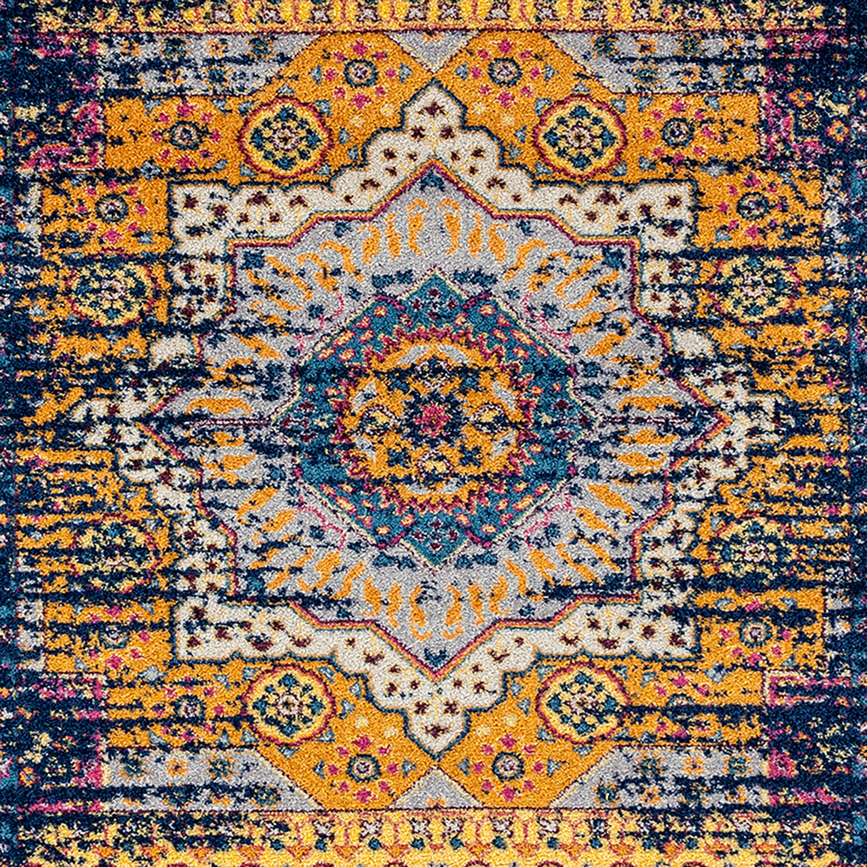 Amer Rugs MAN-34 Manhattan Bohemian Pattern /Orange Runner Rug, 2'6" X 6' Area Rug