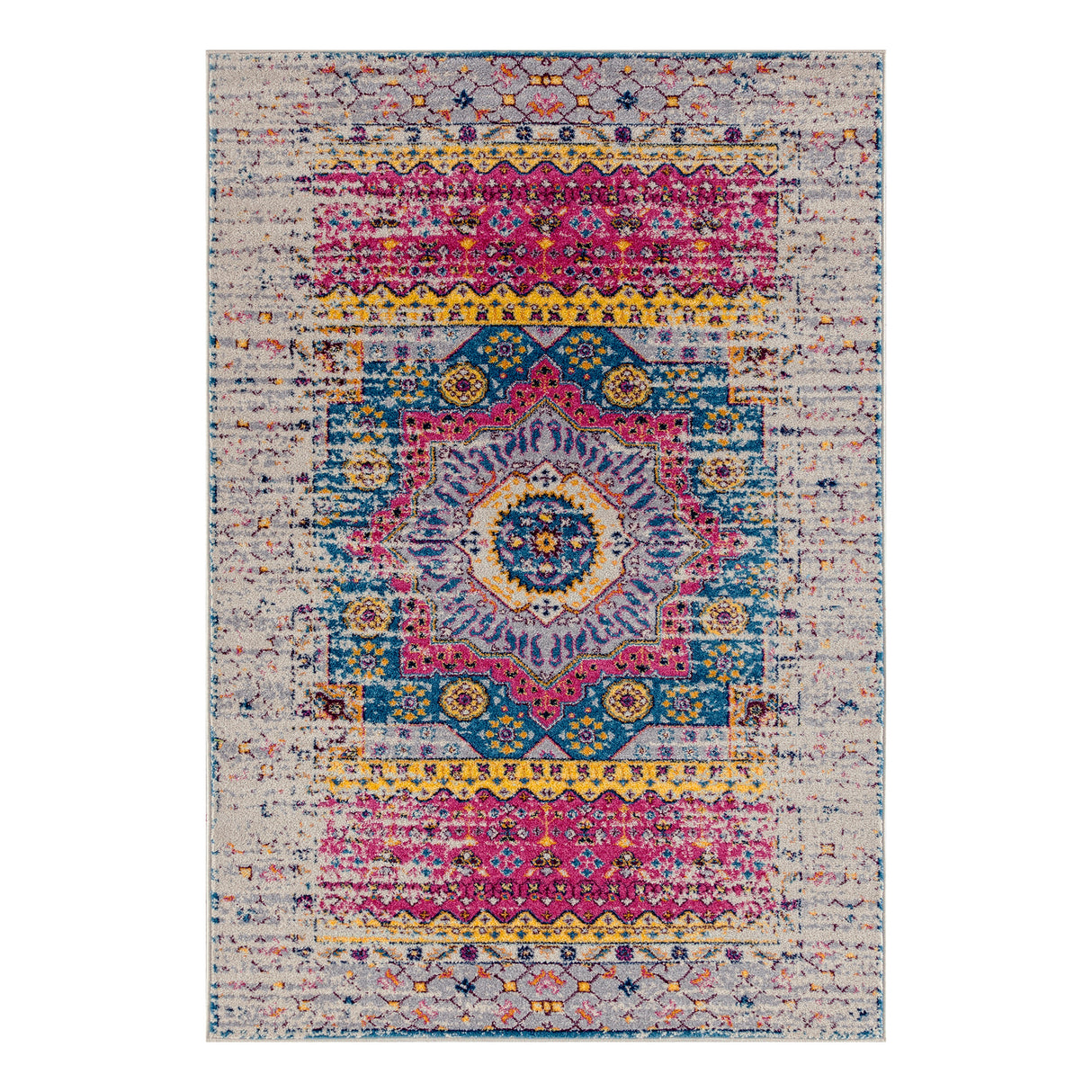 Amer Rugs MAN-35 Manhattan Bohemian Pattern /Pink Runner Rug, 2'6" X 7'6" Area Rug