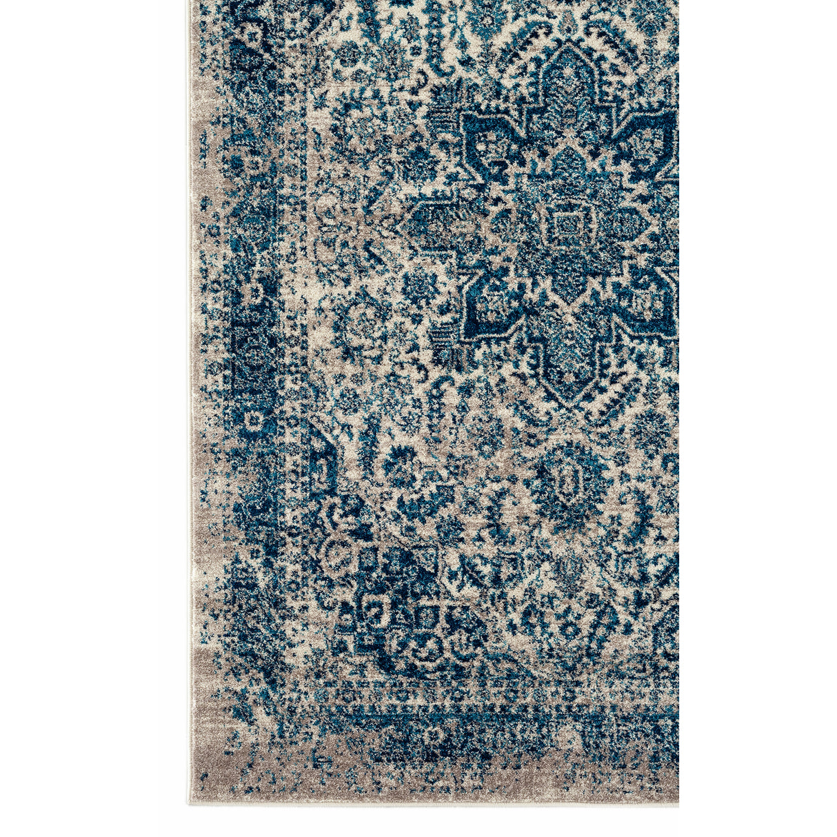 Amer Rugs MAN-39 Manhattan Bohemian Pattern /Teal Runner Rug, 2'6" X 7'6" Area Rug