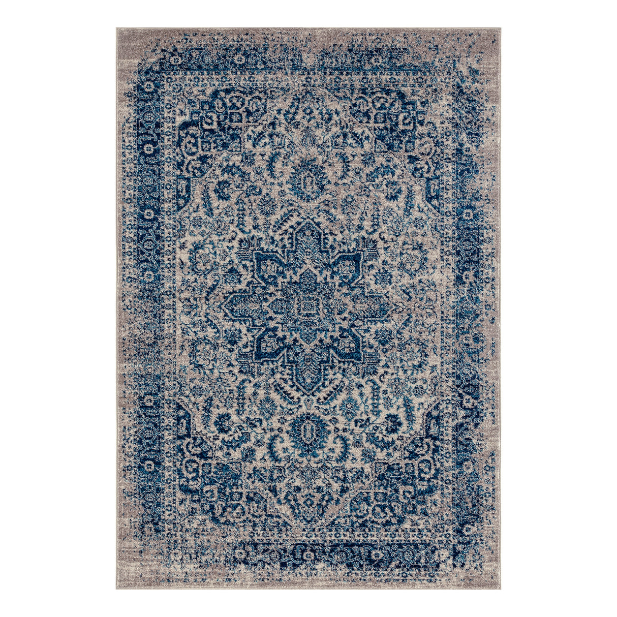 Amer Rugs MAN-39 Manhattan Bohemian Pattern /Teal Runner Rug, 2'6" X 7'6" Area Rug