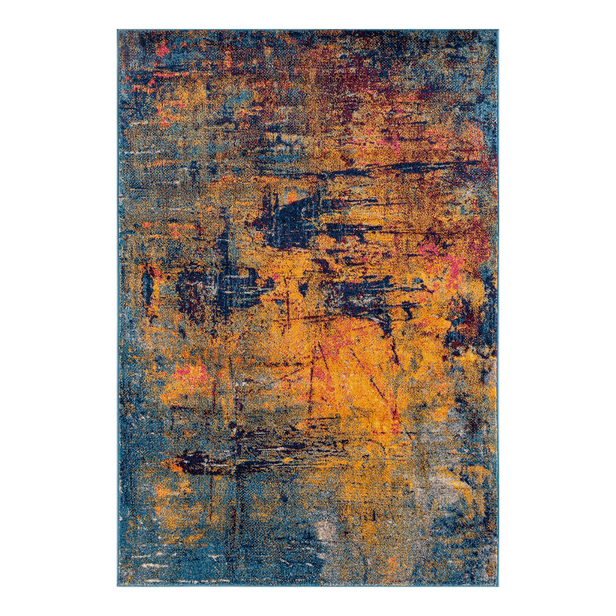 Amer Rugs MAN-41 Manhattan Bohemian Pattern /Blue Runner Rug, 2'6" X 7'6" Area Rug