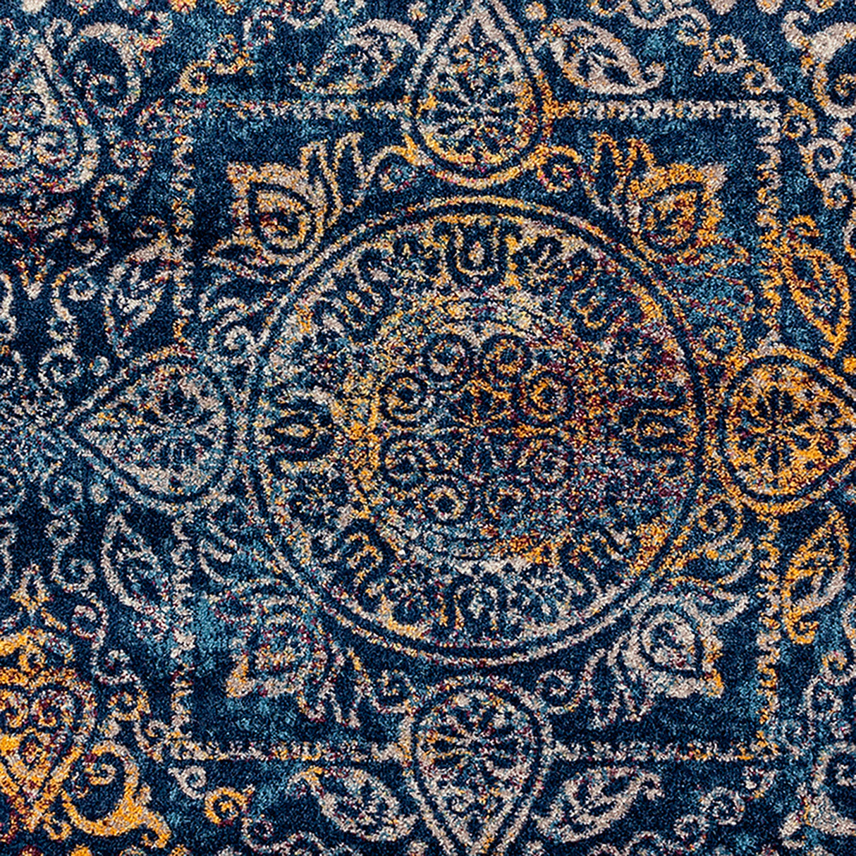 Amer Rugs MAN-42 Manhattan Bohemian Pattern /Blue Runner Rug, 2'6" X 6' Area Rug