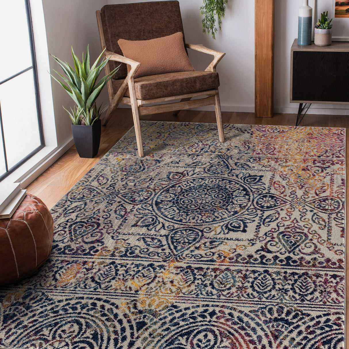 Amer Rugs MAN-43 Manhattan Bohemian Pattern Runner Rug, 2'6" X 7'6" Area Rug