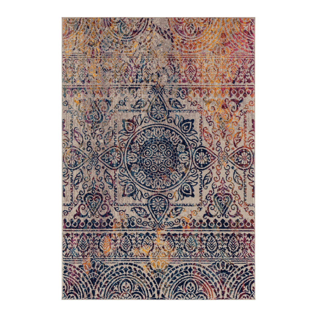 Amer Rugs MAN-43 Manhattan Bohemian Pattern Runner Rug, 2'6" X 7'6" Area Rug