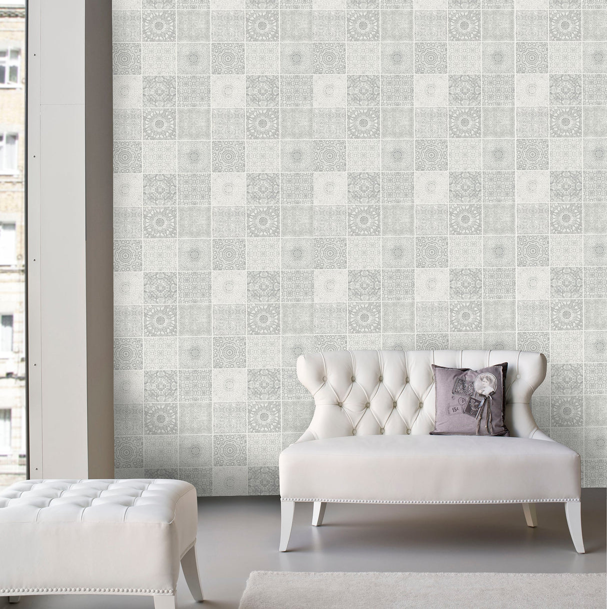 Midbec MD21032 Tile Grey Mosaic Wallpaper