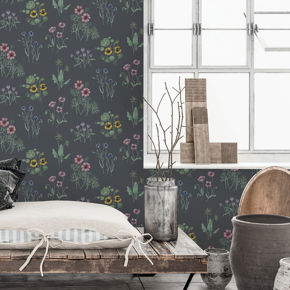 Midbec MD27024 Maj Blue Wildflower Wallpaper