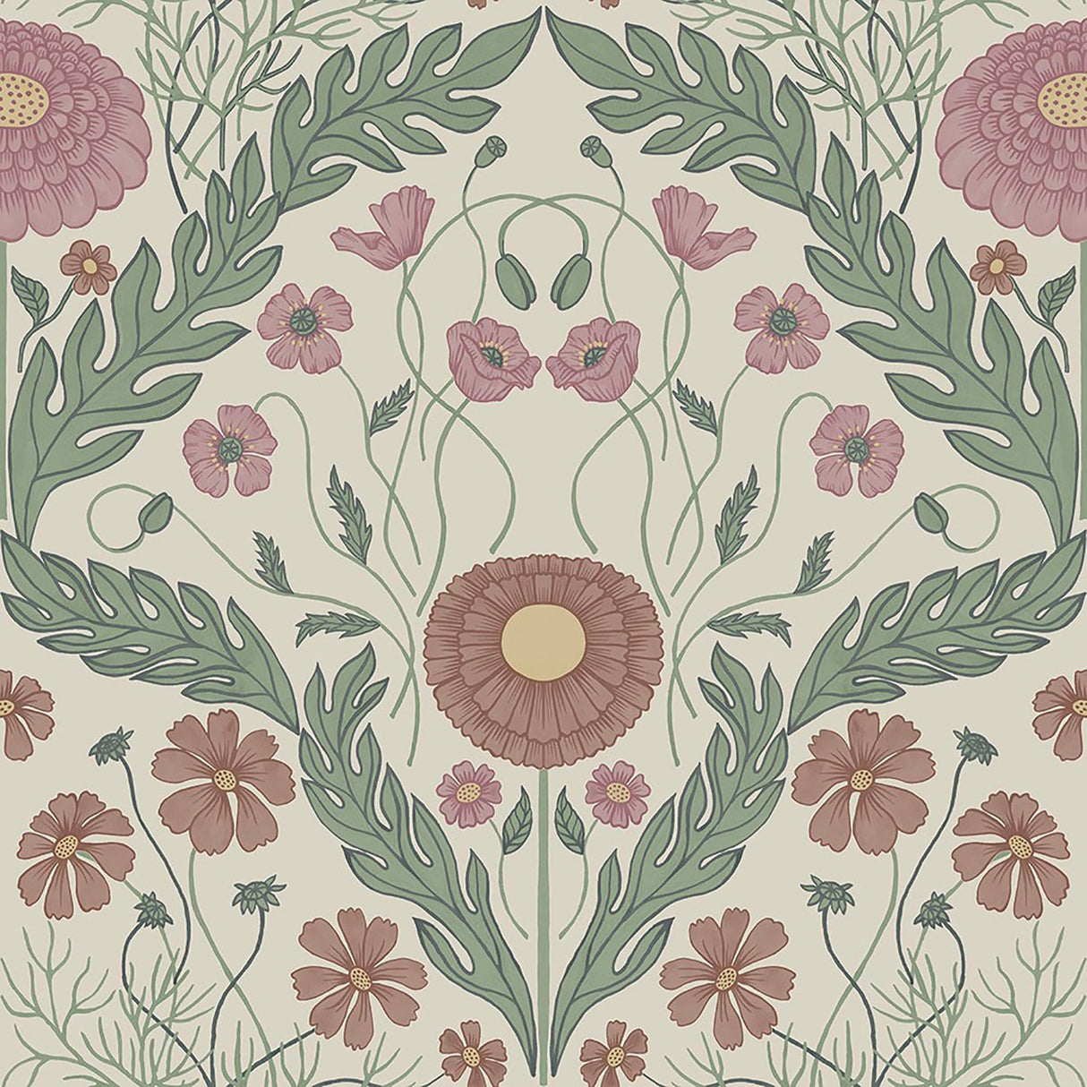 Midbec MD51002 Marguerite Multicolor Damask Wallpaper