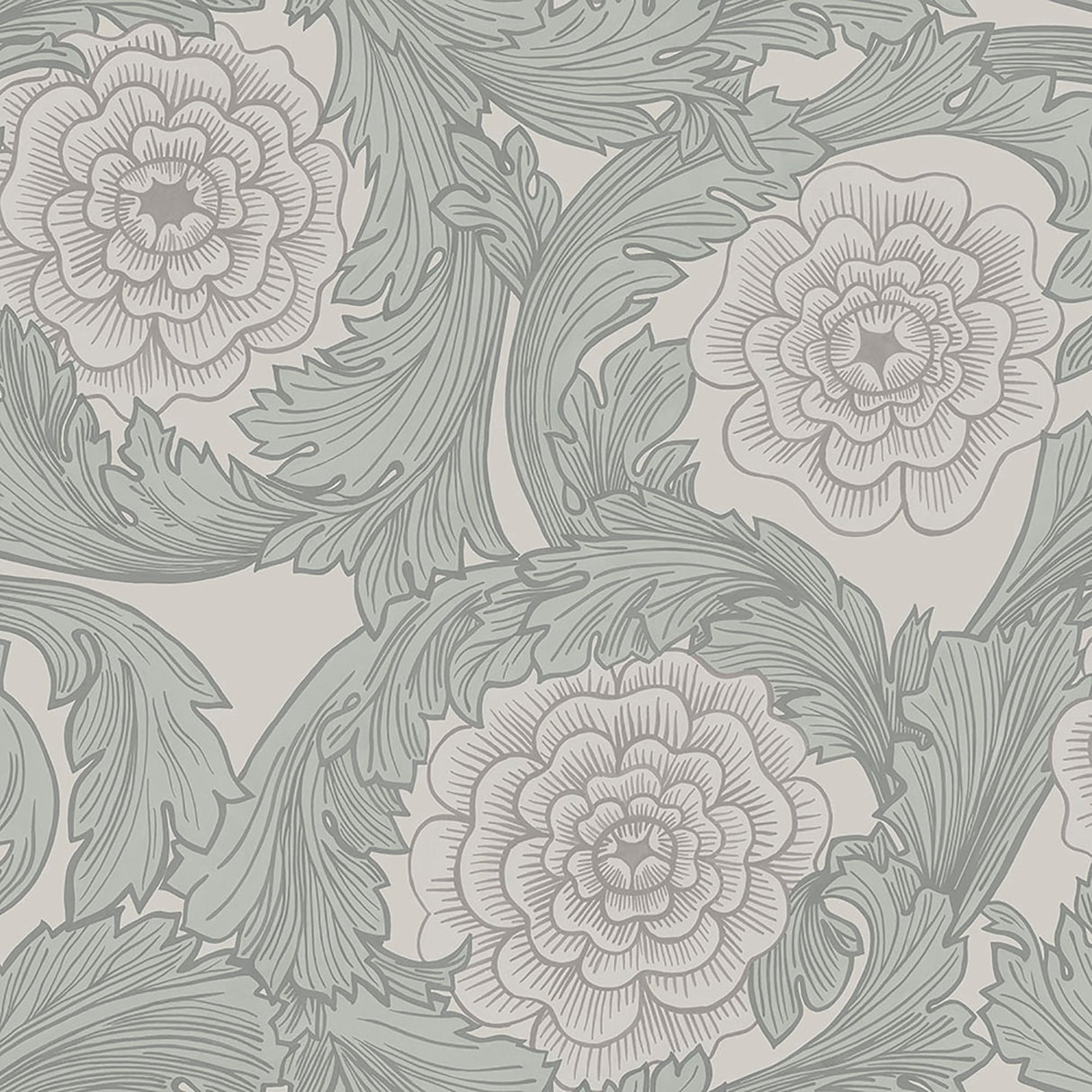 Midbec MD51008 Rosa Grey Ornamental Florals Wallpaper