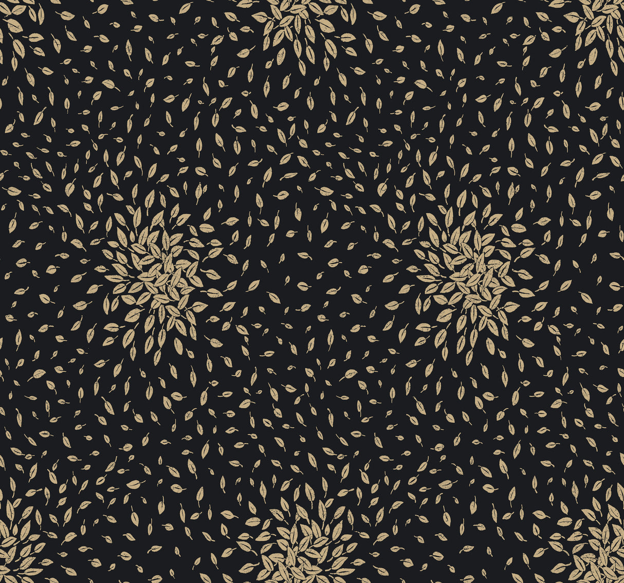 York MD7102 Petite Leaves Black & Gold Wallpaper
