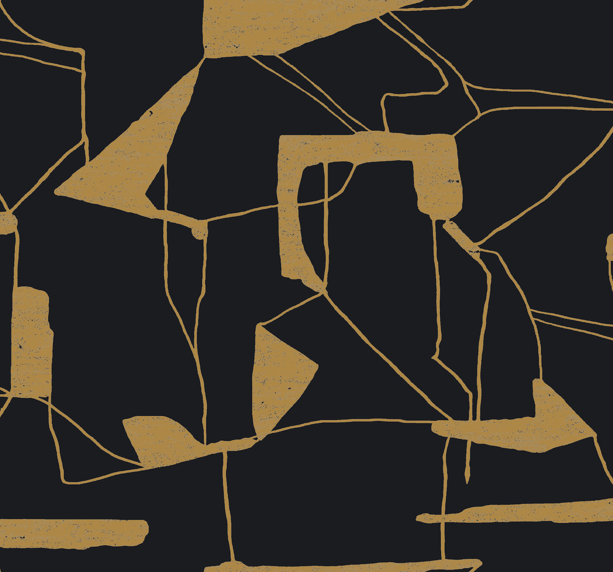 York MD7115 Abstract Geo Black & Gold Wallpaper