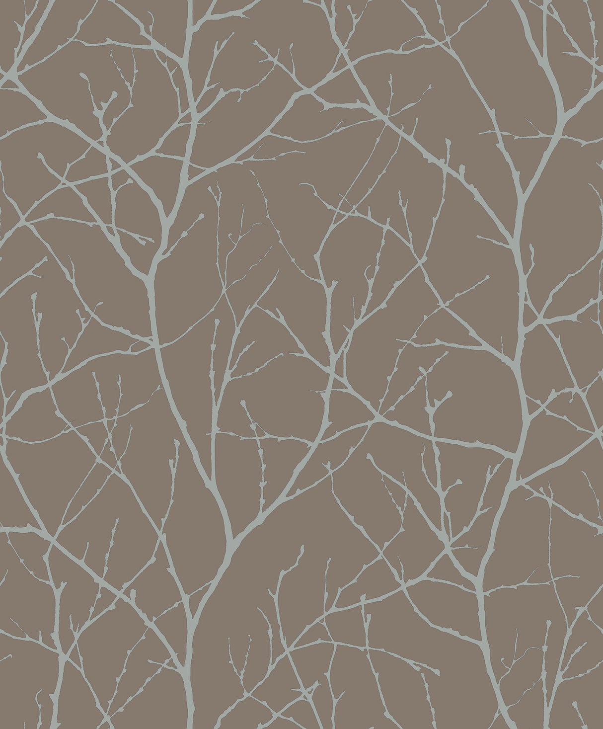 York MD7121 Trees Silhouette Mocha & Silver Wallpaper