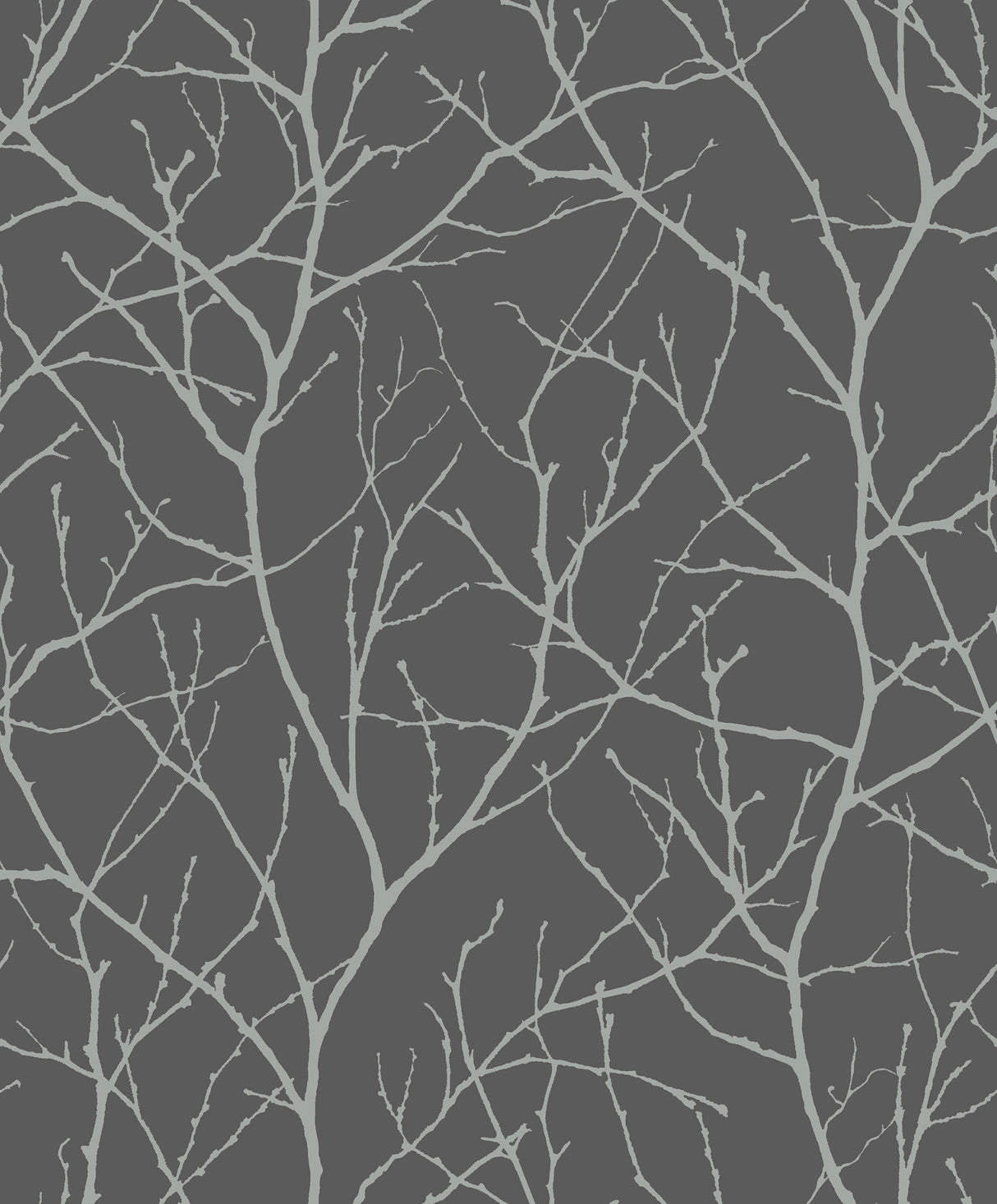 York MD7125 Trees Silhouette Charcoal & Silver Wallpaper