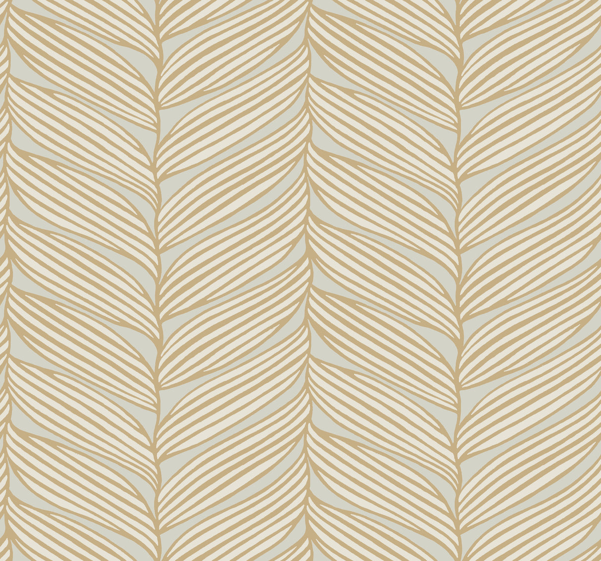 York MD7162 Luminous Leaves Neutral & Gold Wallpaper