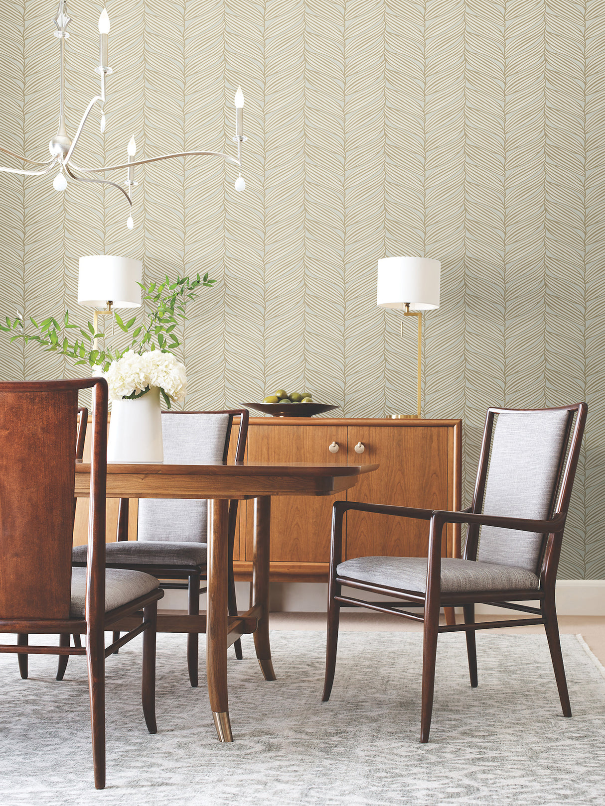 York MD7162 Luminous Leaves Neutral & Gold Wallpaper