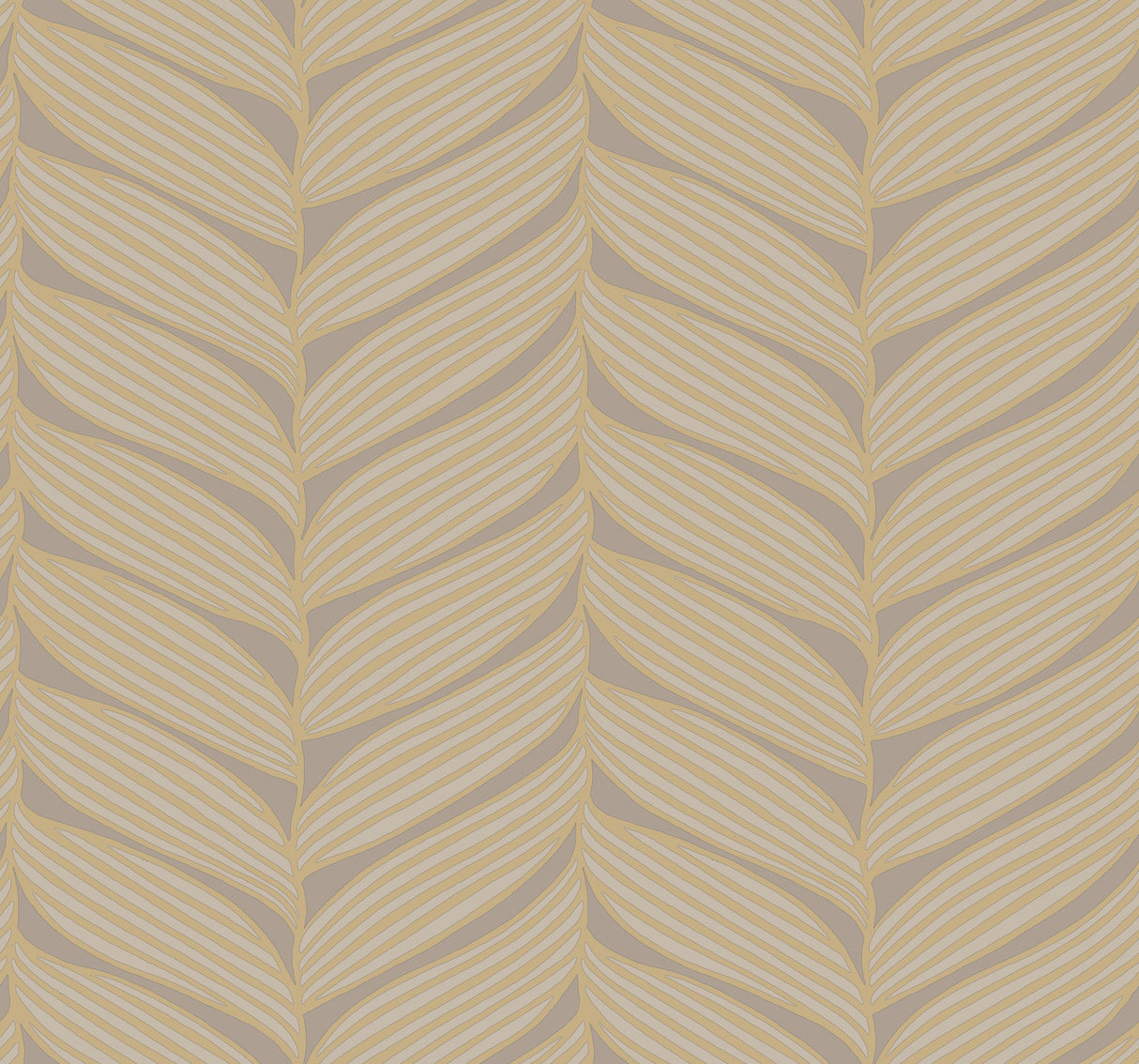 York MD7164 Luminous Leaves Grey & Gold Wallpaper