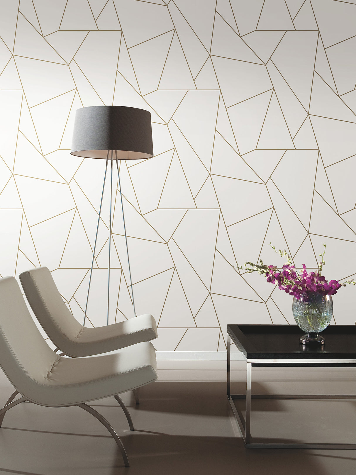 York MD7182 Nazca White & Gold Wallpaper
