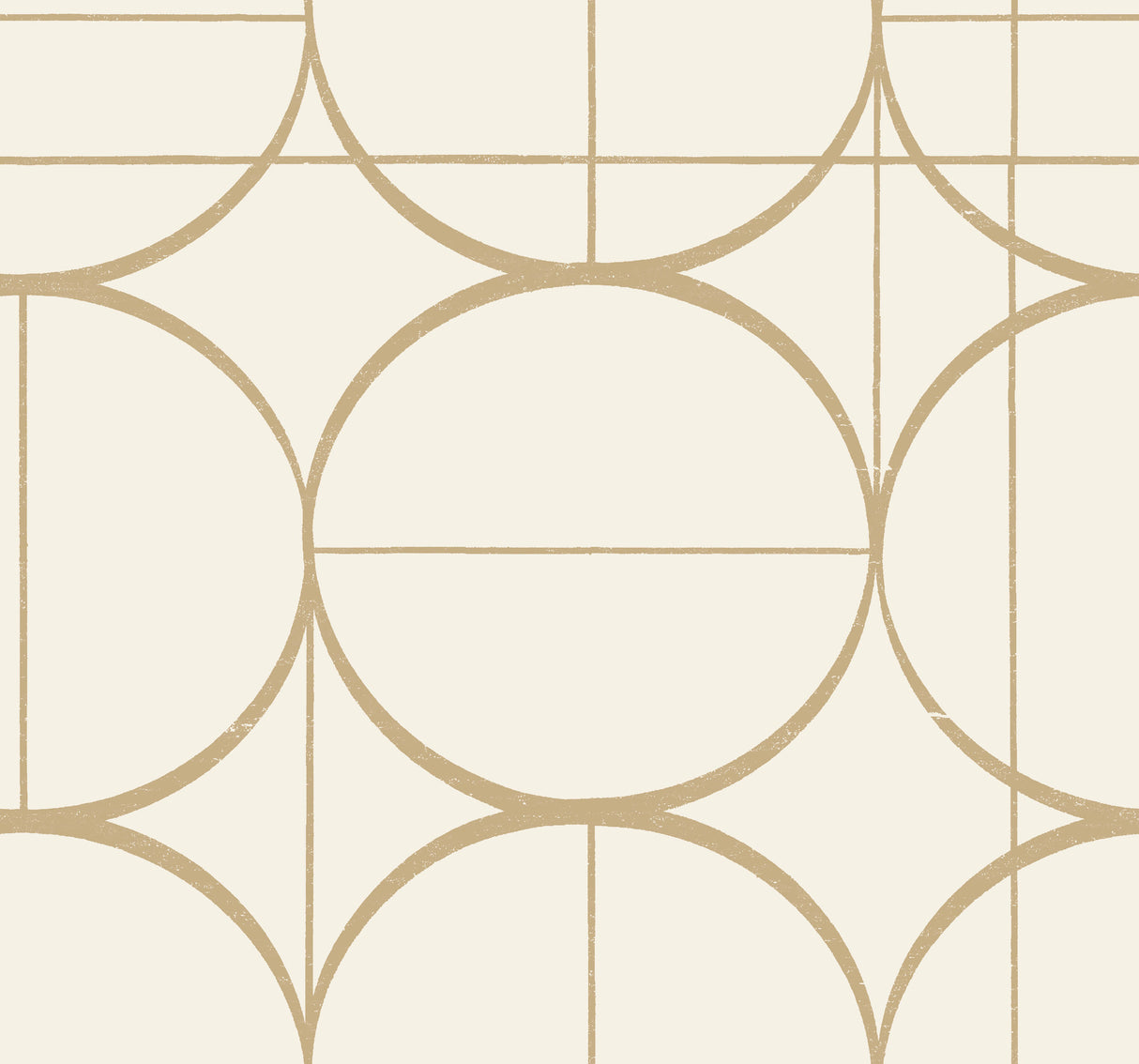 York MD7202 Sun Circles Cream & Gold Wallpaper
