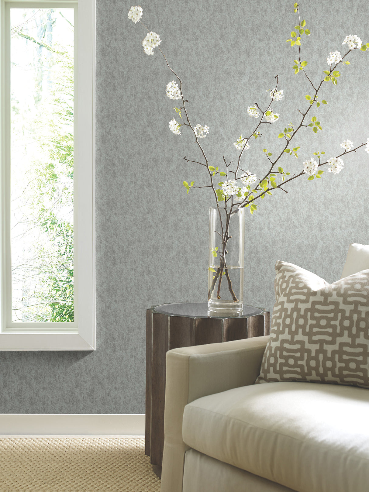 York MD7212 Shimmering Patina Spa & Silver Wallpaper