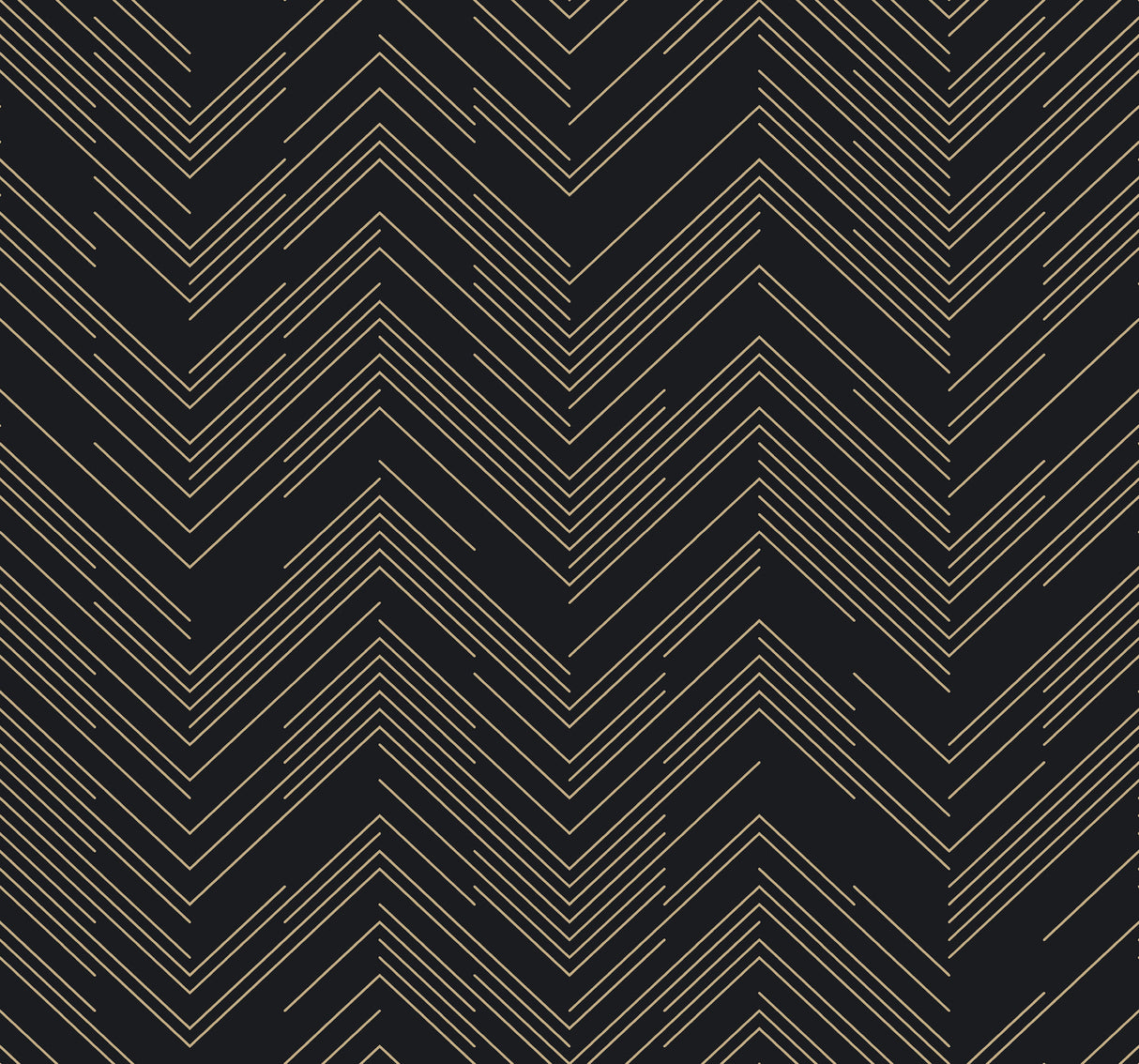 York MD7221 Polished Chevron Black & Gold Wallpaper
