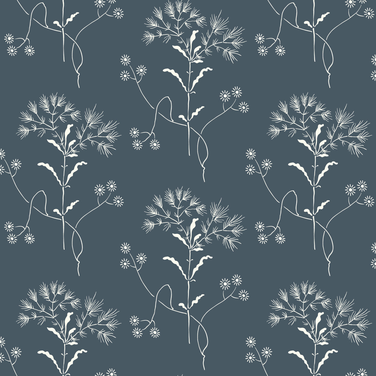 York ME1518 On Navy White & Navy Wallpaper