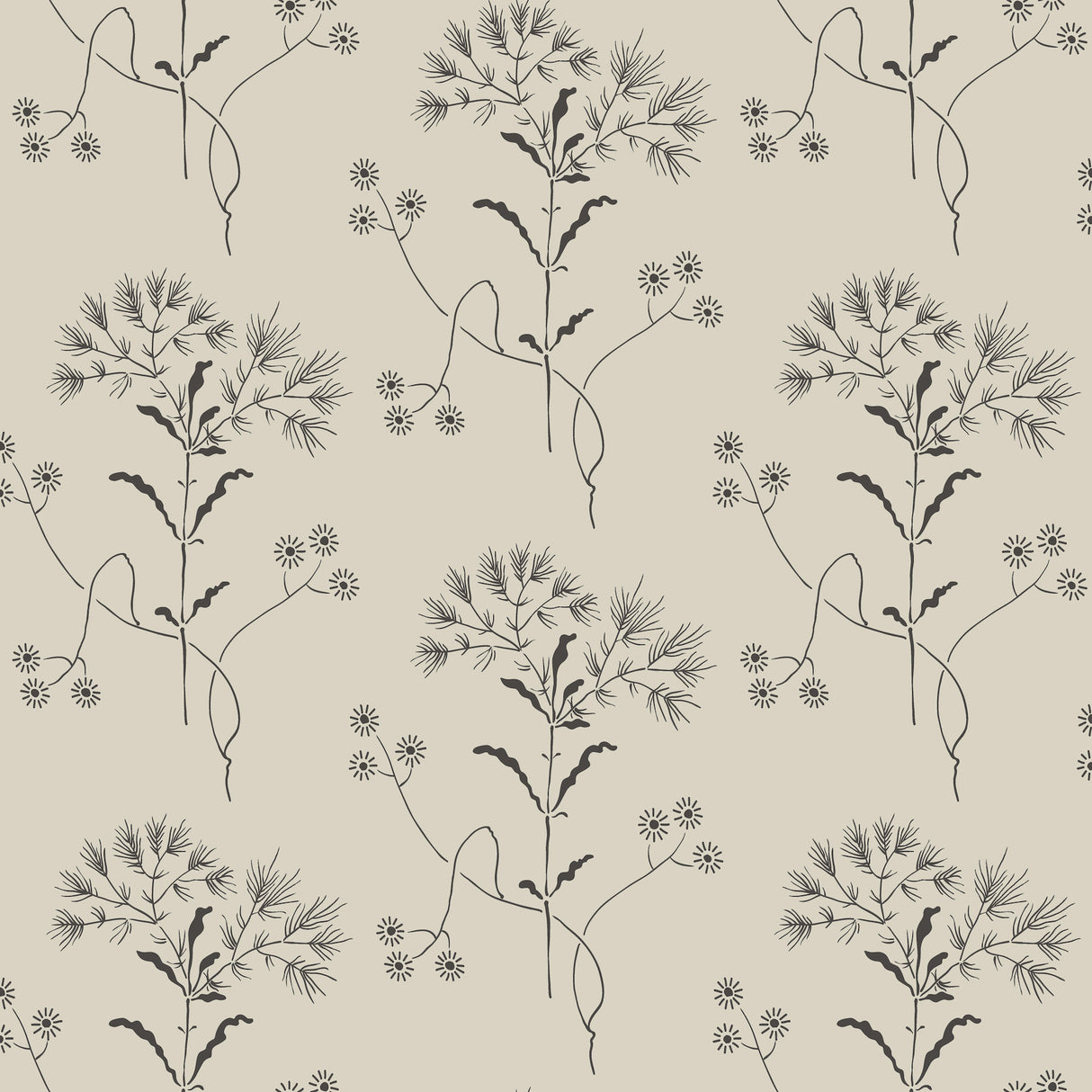 York ME1519 Gatherings White & Taupe Wallpaper