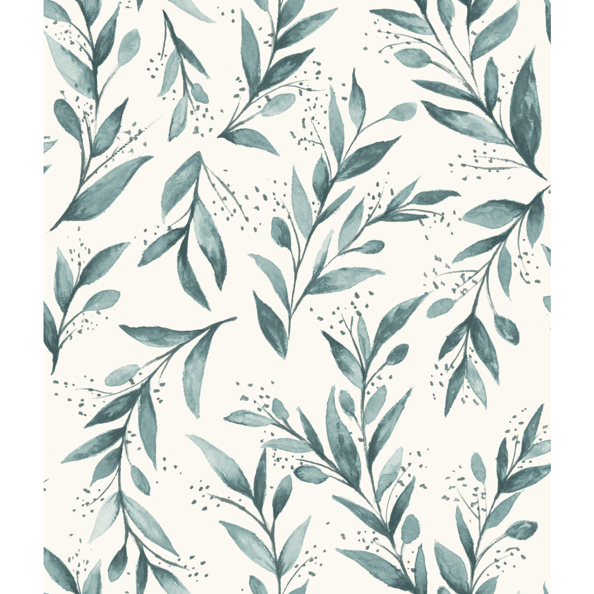 York ME1536 Weekends Olive Branch Teal Wallpaper