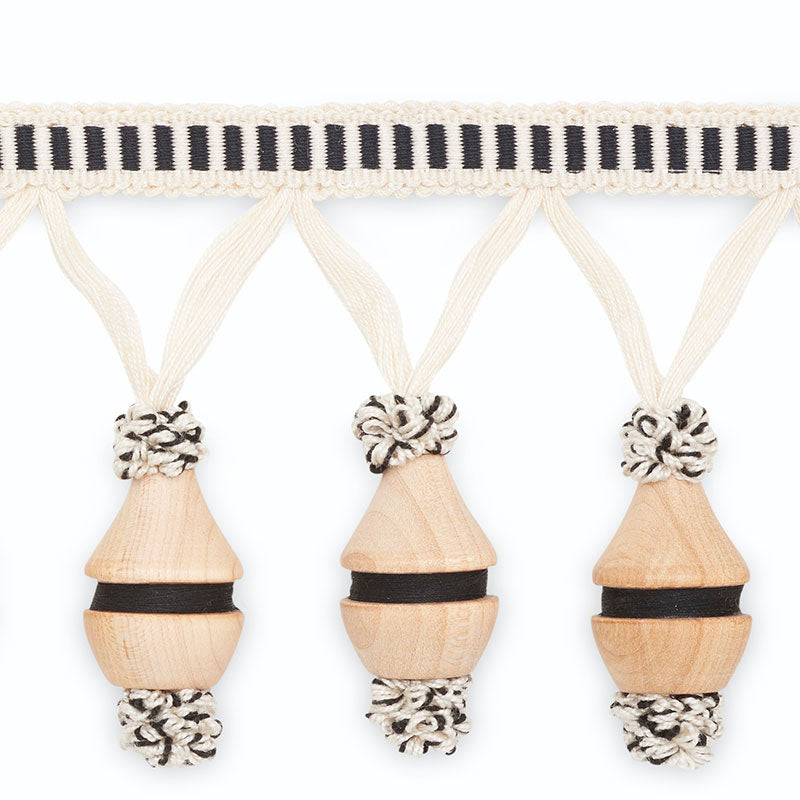 Schumacher MF4021-3 CLAUDINE MOLDED FRINGE in BLACK /OFF WHI