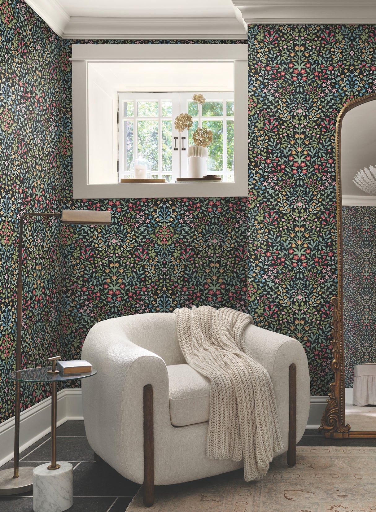 Magnolia Home MF4721 Garden Black & Multicolor Terrace Wallp