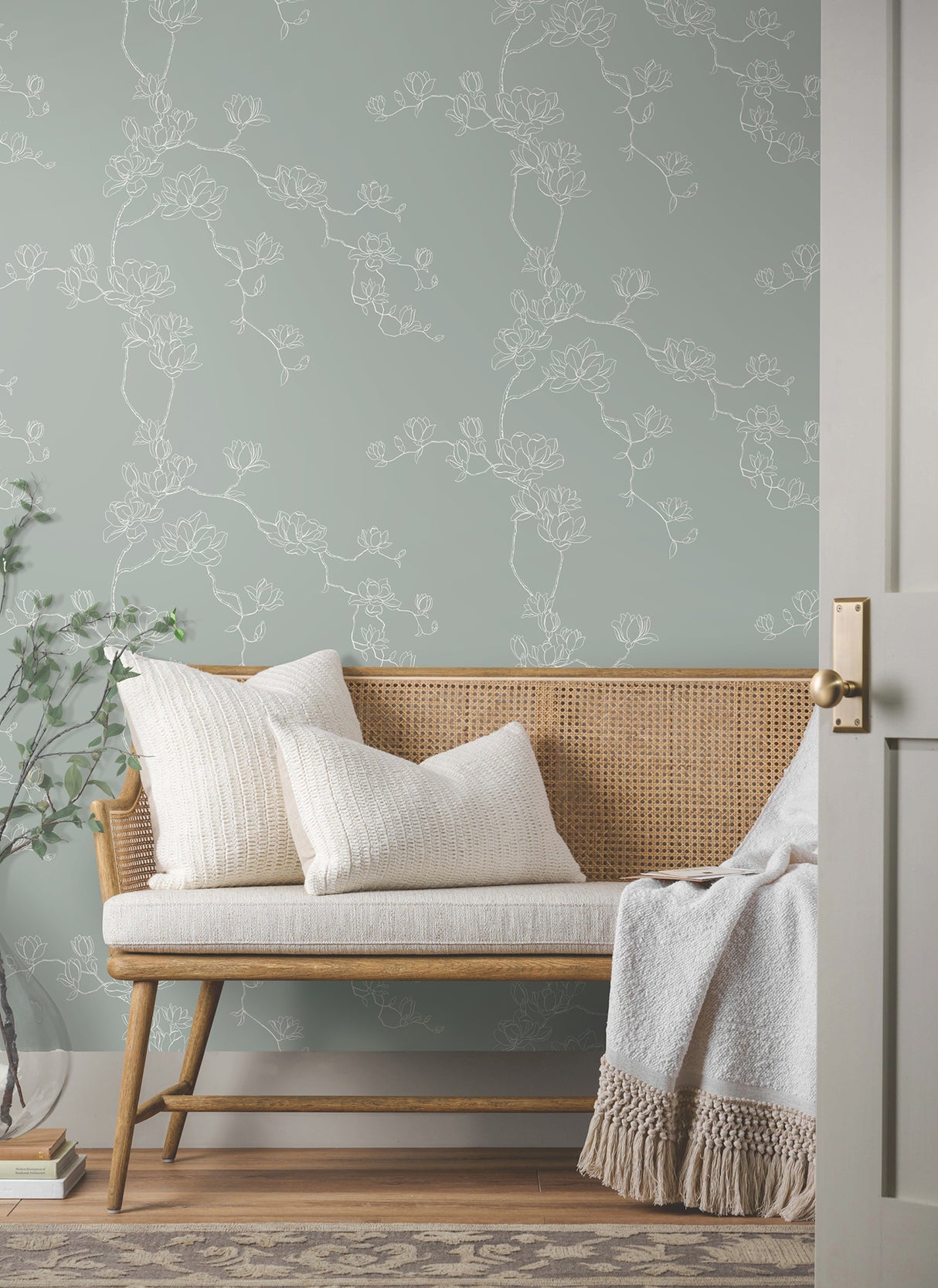 Magnolia Home MF4734 Magnolia Eucalyptus Branches Wallpaper