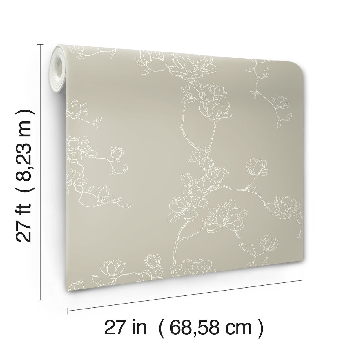 Magnolia Home MF4736 Magnolia Taupe Branches Wallpaper