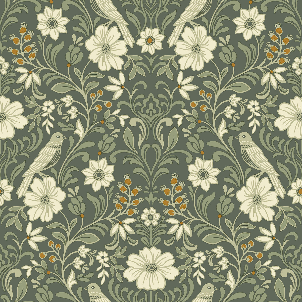 Magnolia Home MF4741 Colette Olive Wallpaper