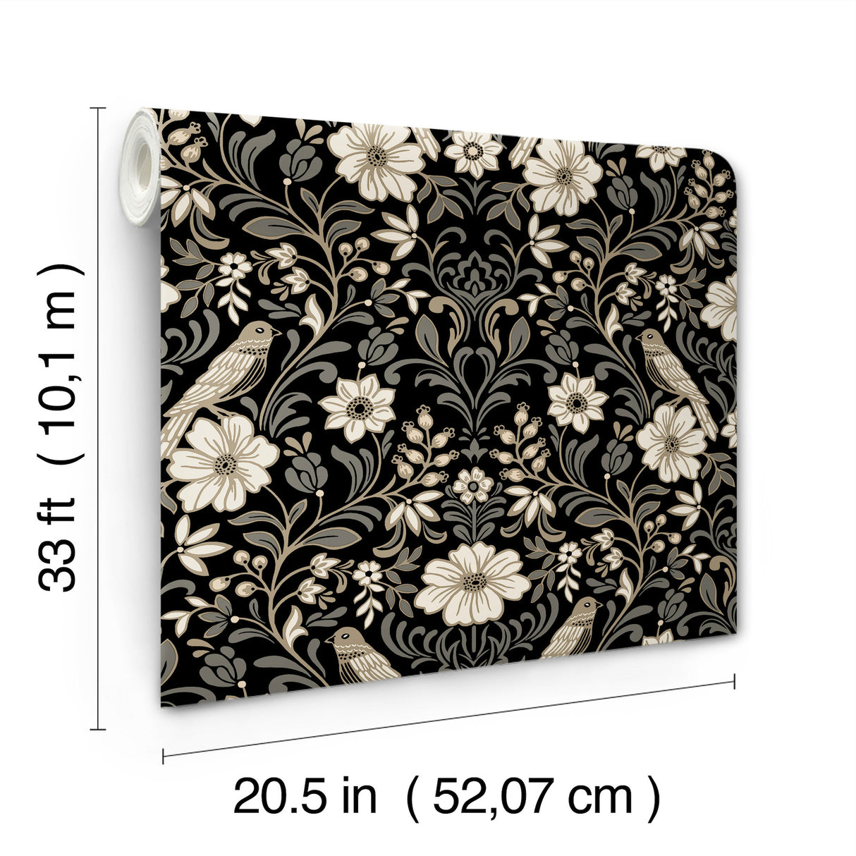 Magnolia Home MF4742 Colette Black Wallpaper