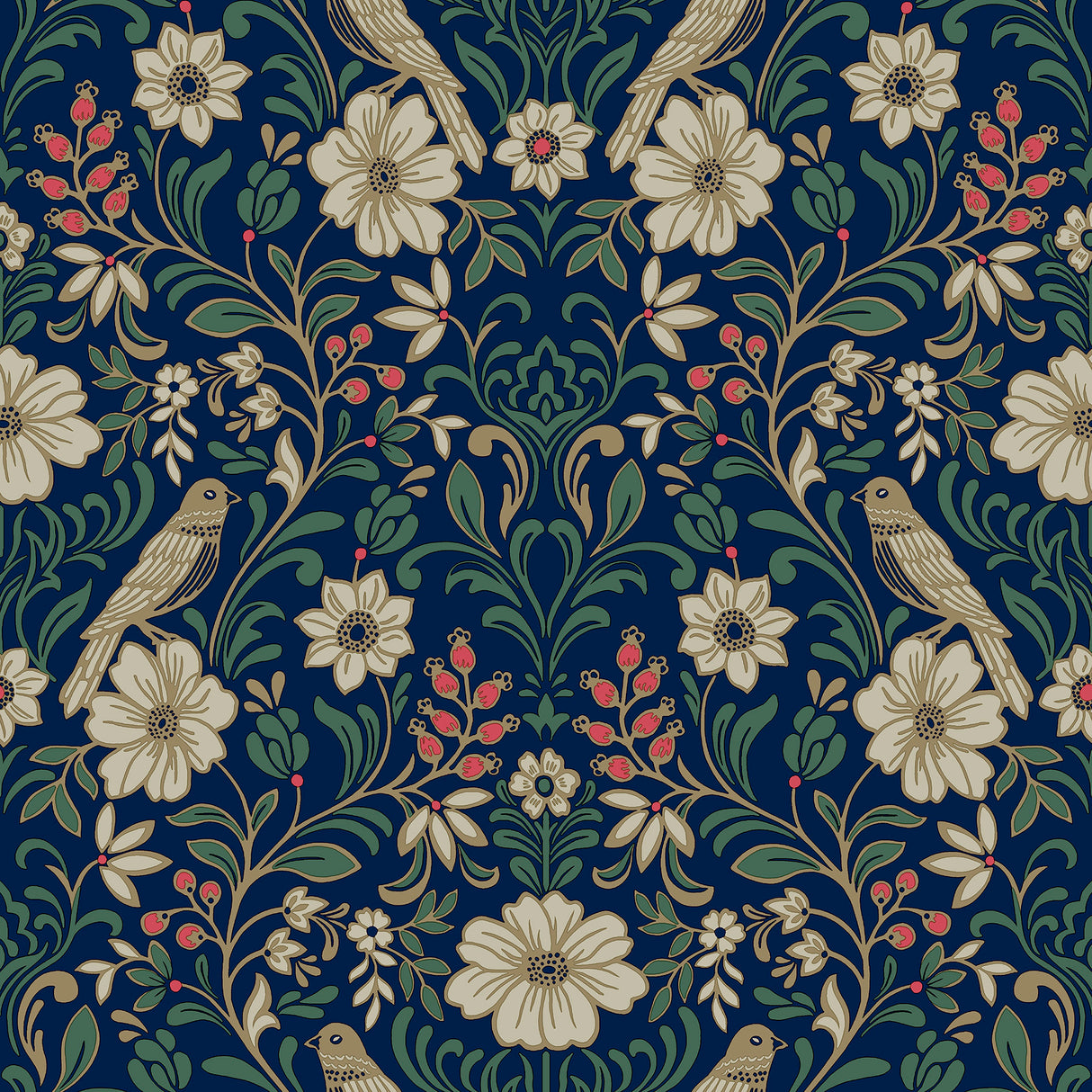 Magnolia Home MF4745 Colette Navy Wallpaper