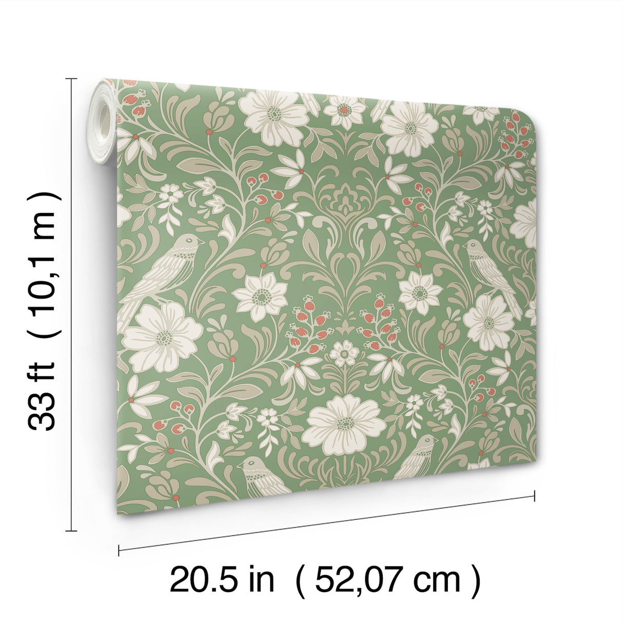 Magnolia Home MF4747 Colette Bright Green Wallpaper