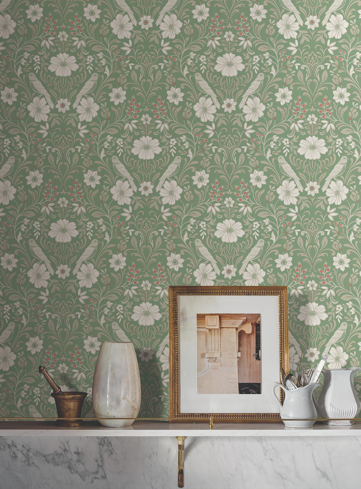 Magnolia Home MF4747 Colette Bright Green Wallpaper