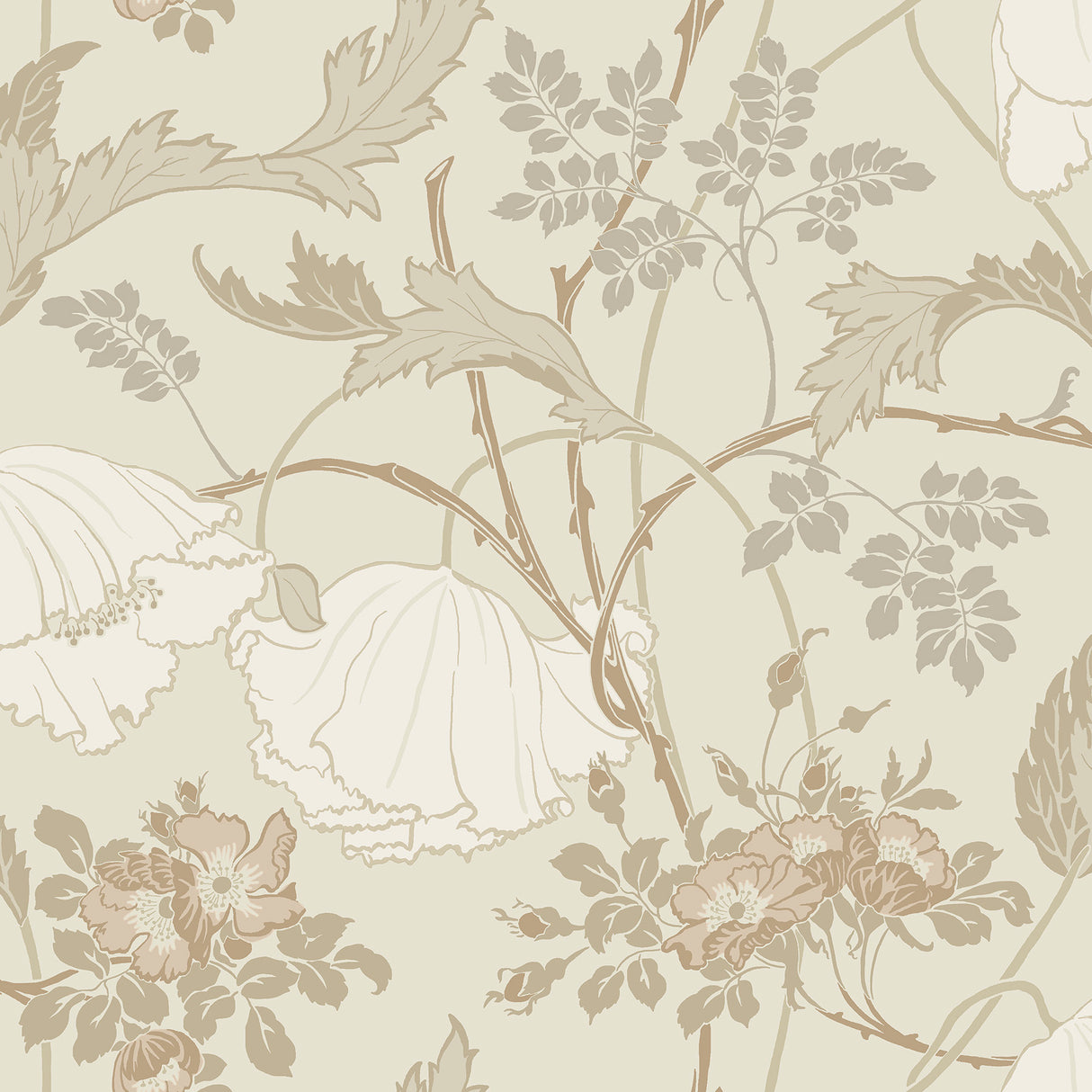 Magnolia Home MF4752 Gwendolyn Neutral & Coral Wallpaper