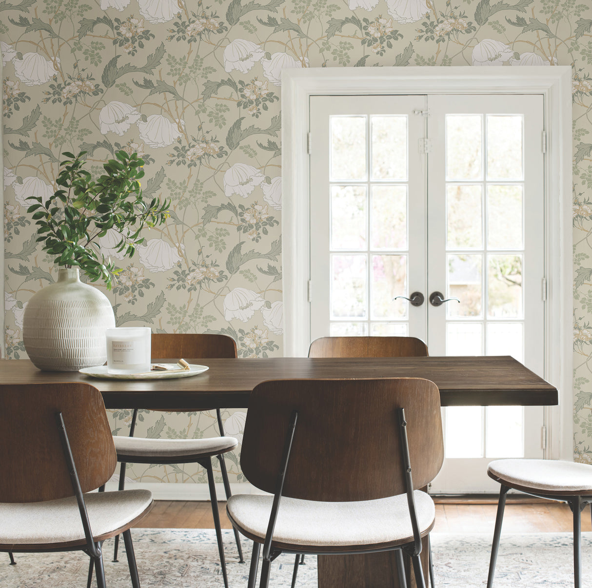 Magnolia Home MF4754 Gwendolyn Linen & Sage Wallpaper