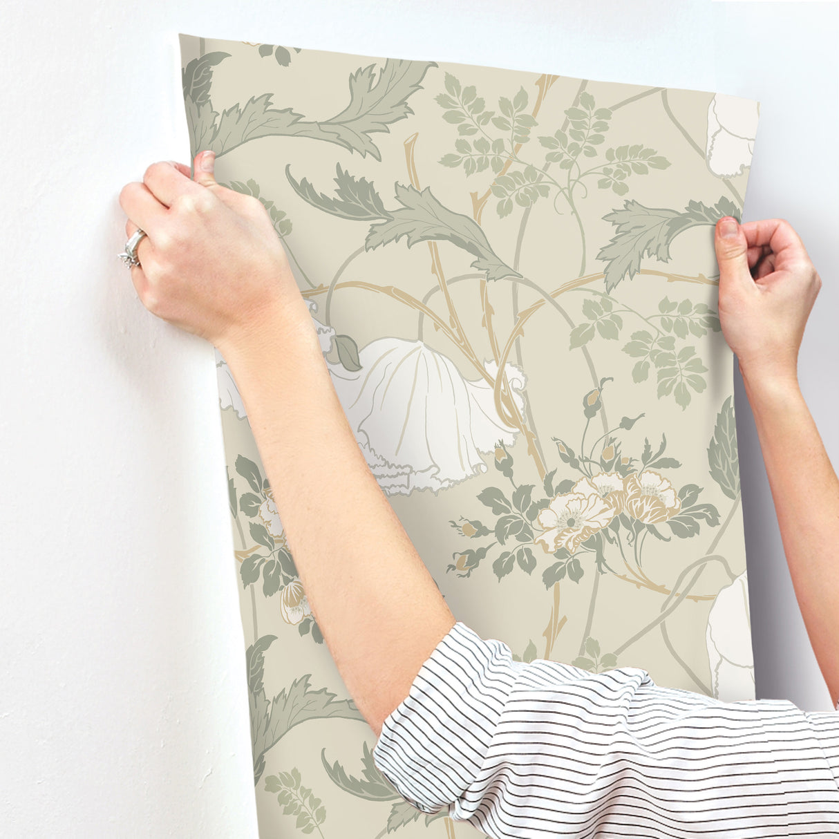 Magnolia Home MF4754 Gwendolyn Linen & Sage Wallpaper
