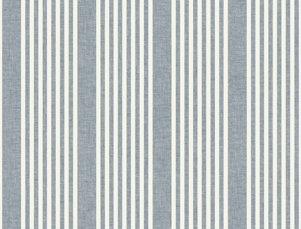Magnolia Home MF4768 French Navy Linen Stripe Wallpaper