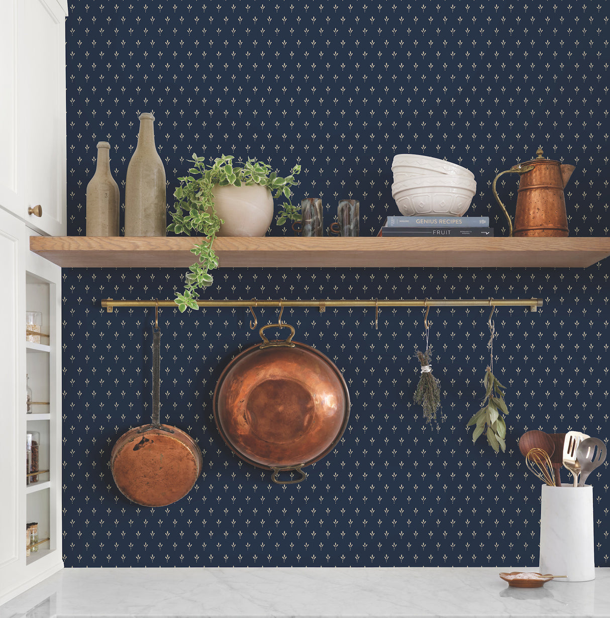 Magnolia Home MF4776 Charm Navy Wallpaper