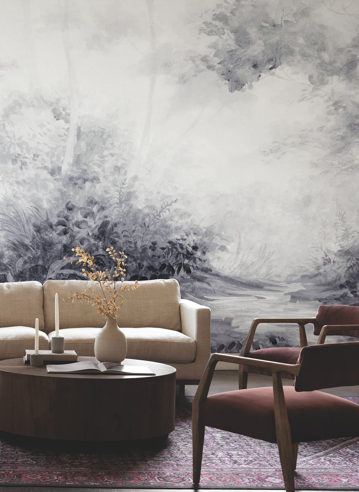Magnolia Home MF4808M Woodland Black & White Wall Mural