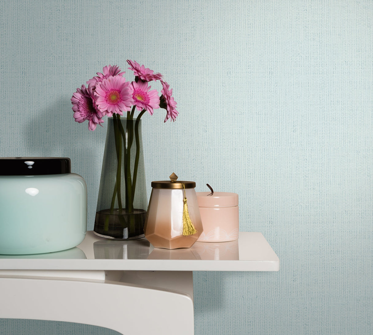 Marburg MG30457 Vanora Blue Linen Wallpaper