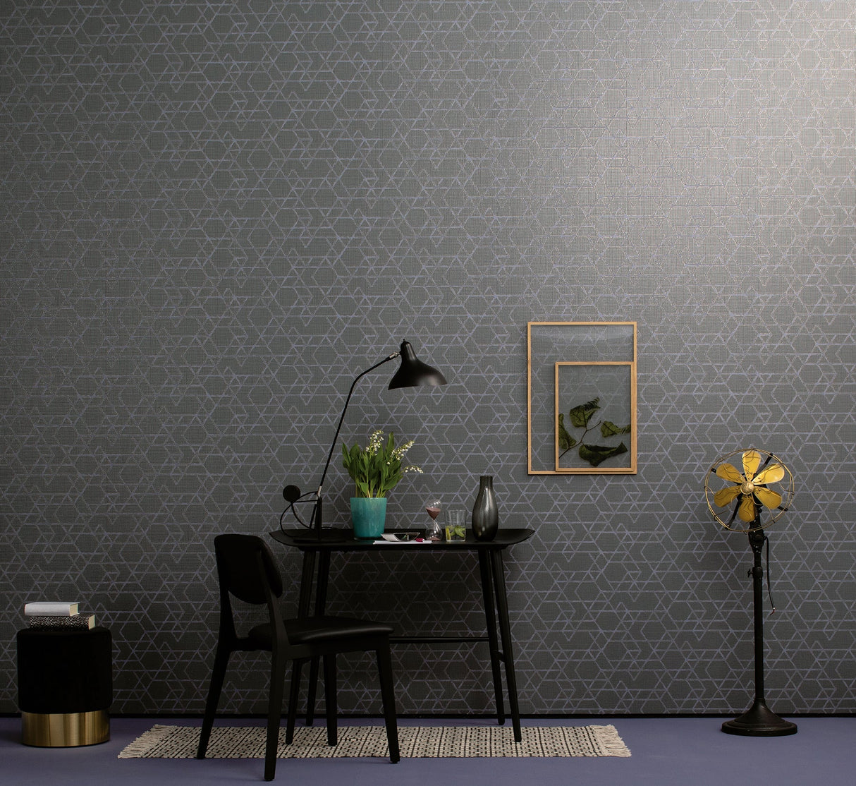 Marburg MG30822 Montego Dark Grey Geometric Wallpaper