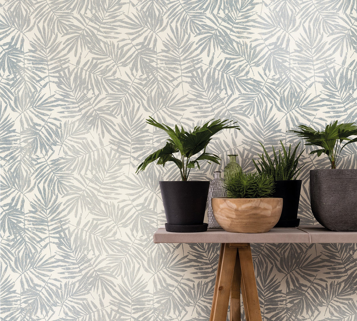 Marburg MG31320 La Veneziana Pewter Leaf Wallpaper