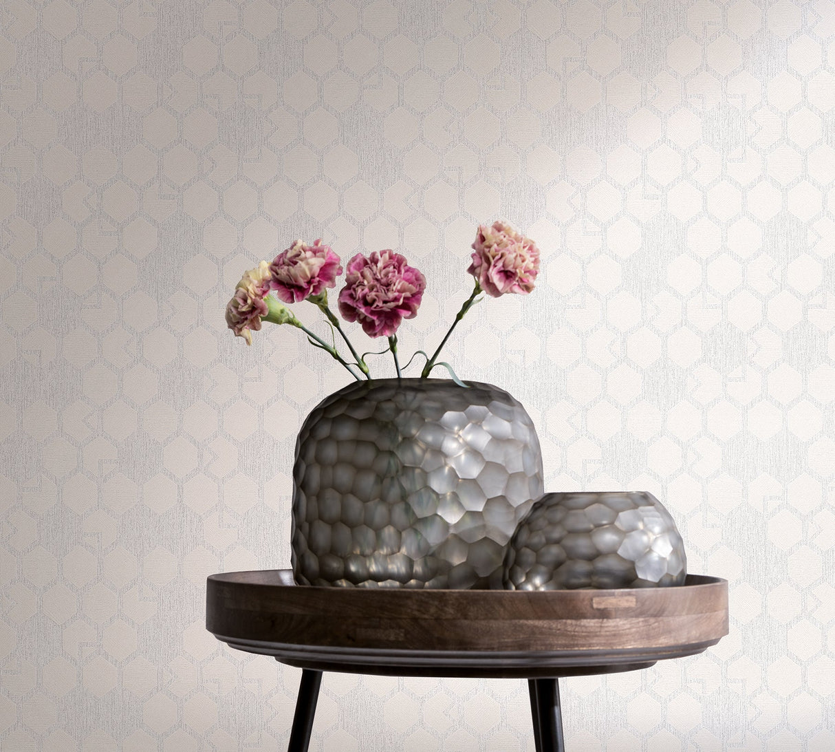 Marburg MG81944 Natasha Cream Hexagon Wallpaper