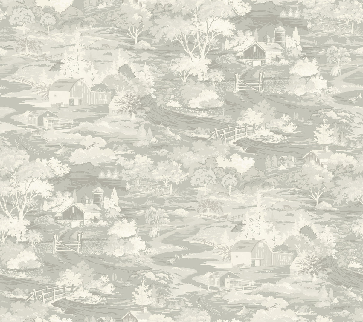 York MH1501 Homestead Grey & Off White Wallpaper