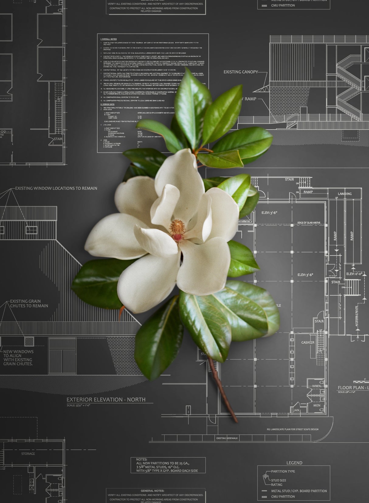 York MH1536 The Market Black & White Wallpaper