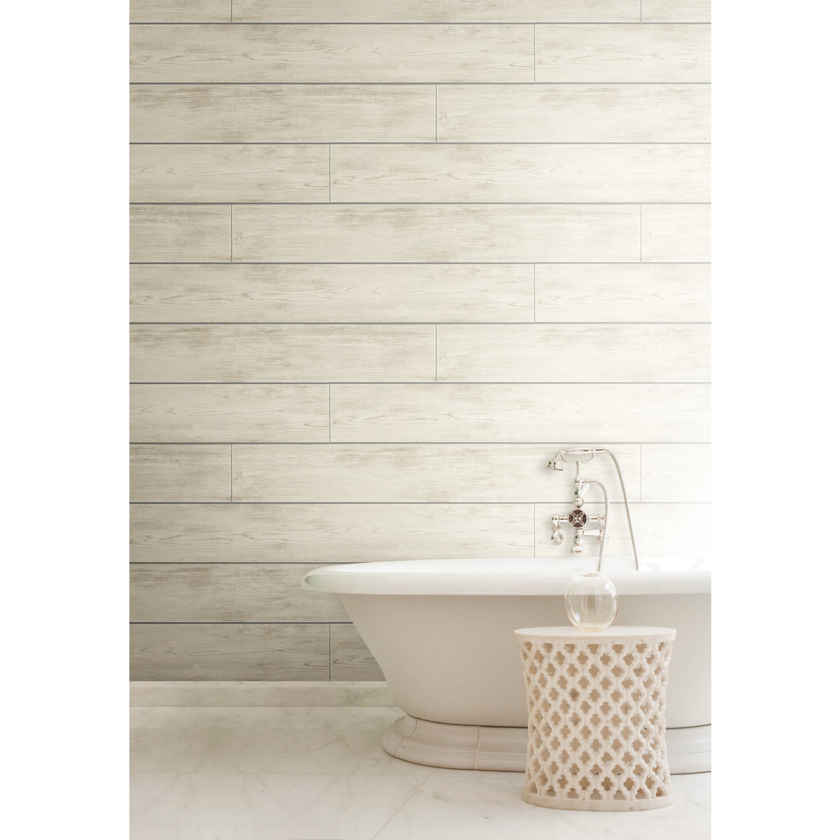 York MH1559 Shiplap Grey & Off White Wallpaper