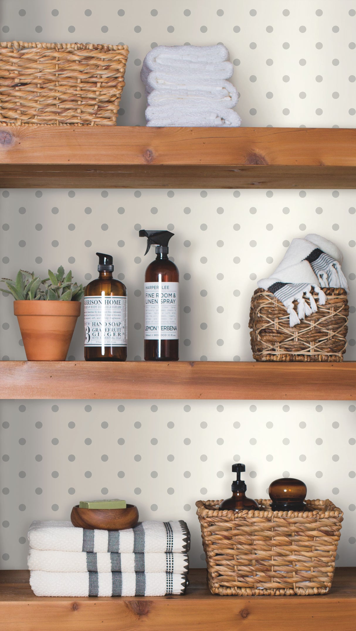 York MH1582 Dots on Dots Grey & White Wallpaper